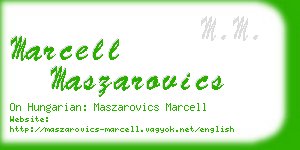 marcell maszarovics business card